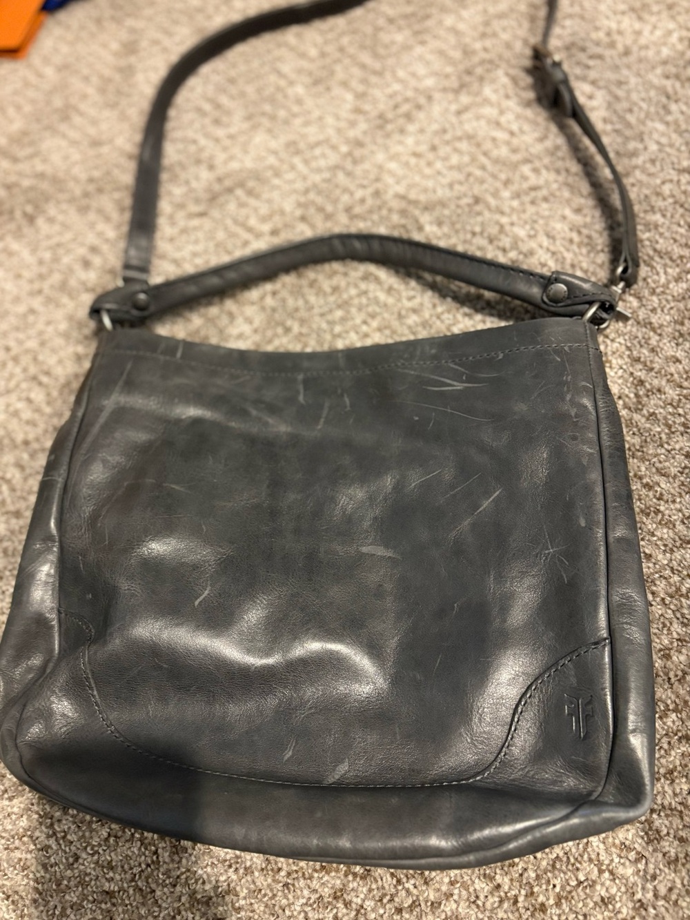 Frye Black Leather Hobo Shoulder Bag